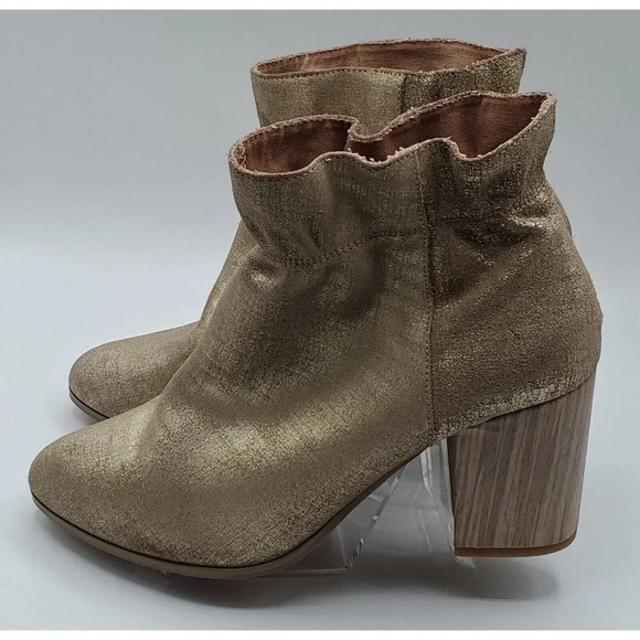 KELSI DAGGER BROOKLYN Women's Wicked Metallic Gold Fabric Fashion Boot Size 7.5 - Picture 5 of 9